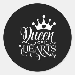 Queen Of Hearts Strong Woman Valentines Day _1  Classic Round Sticker