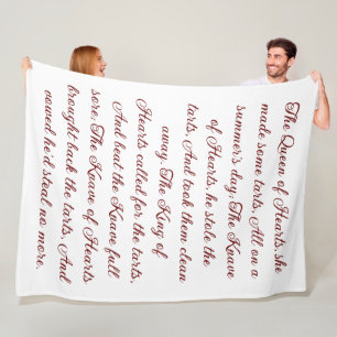 queen of hearts tarts poem fleece blanket
