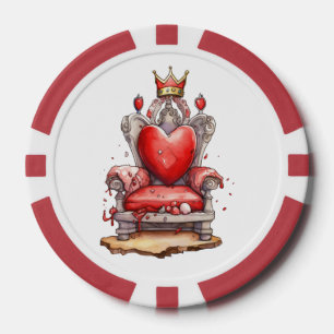 Queen of Hearts Throne Poker Chips