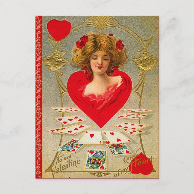 Queen of Hearts Valentine Postcard (Front)