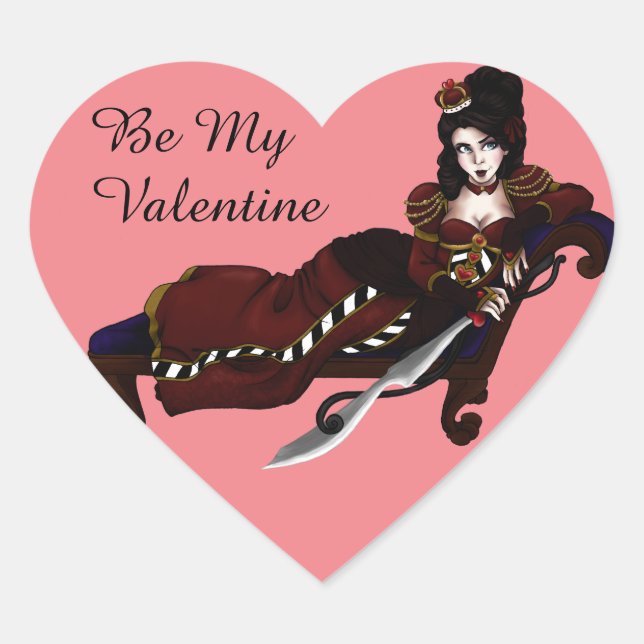 Queen of Hearts Valentine Stickers (Front)