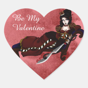 Queen of Hearts Valentine Stickers
