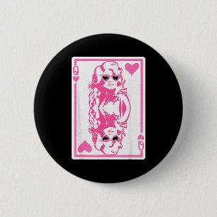 Queen Of Hearts Valentines Day 6 Cm Round Badge