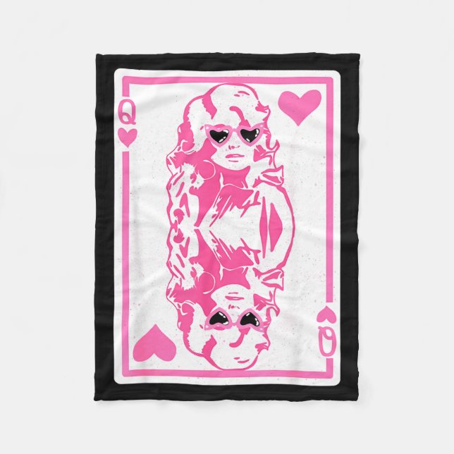 Queen Of Hearts Valentines Day  Fleece Blanket (Front)