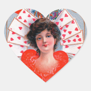 QUEEN OF HEARTS ,Valentine's Day Heart Sticker