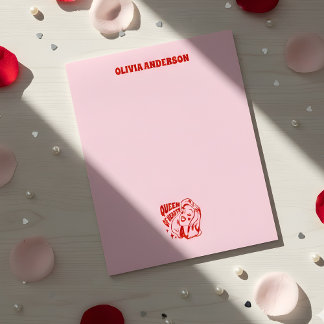 Queen of Hearts Valentines Day Personalized Name Notepad