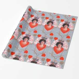 QUEEN OF HEARTS ,Valentine's Day Wrapping Paper