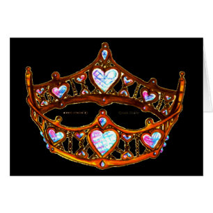 Queen of Hearts Warm Gold Crown Tiara black