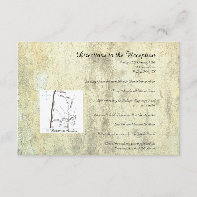 Queen of Hearts Wedding Directions Enclosure Card (Front)