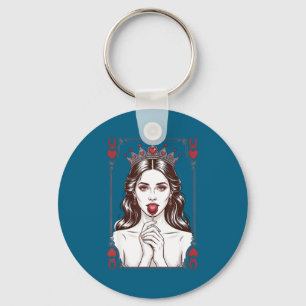 Queen Of Hearts Women Vintage Valentines Day  Key Ring