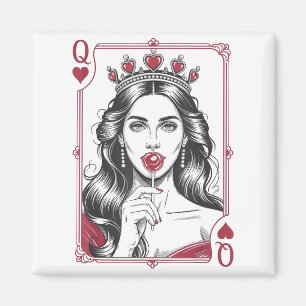 Queen Of Hearts Women Vintage Valentines Day  Magnet