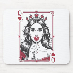 Queen Of Hearts Women Vintage Valentines Day  Mouse Mat