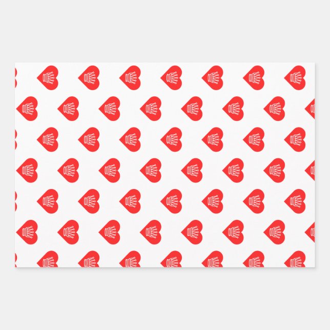 Queen of hearts Wrapping Paper Flat Sheet Set (Front)
