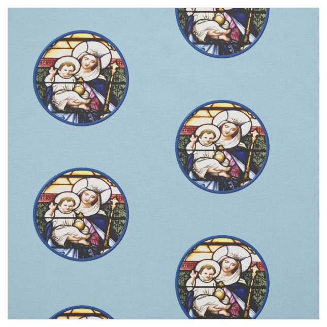 Queen of Heaven & Baby Jesus Fabric (Swatch)