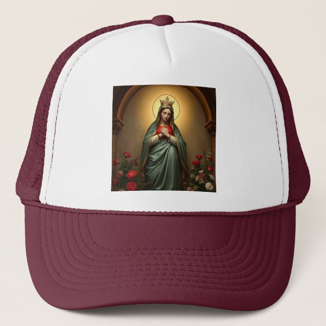 Queen of Heaven Catholic Trucker Hat (Front)
