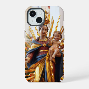 Queen of Heaven Virgin Mary Baby Jesus Christian iPhone 15 Case