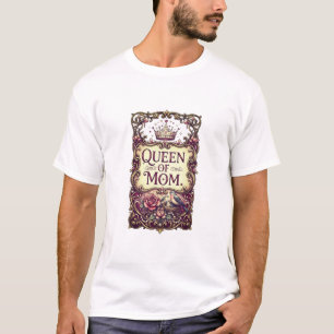 Queen of Mum" Vintage Regal Style Graphic T-Shirt