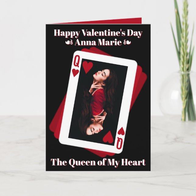 Queen of My Heart Photo Valentine's Day Card (Front)