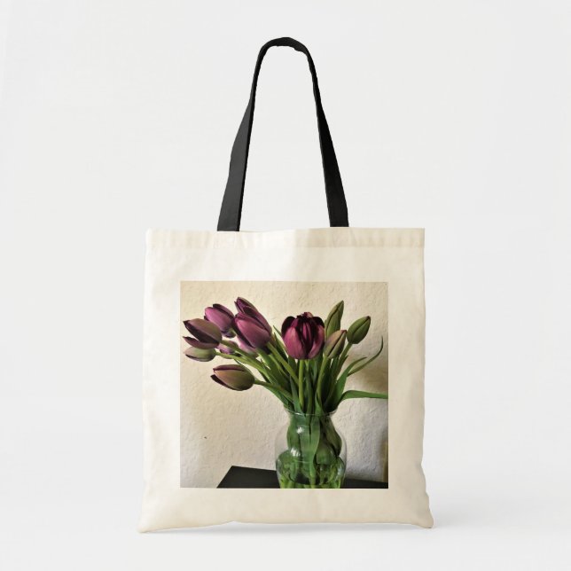 Queen of Night Tulips Tote Bag (Front)