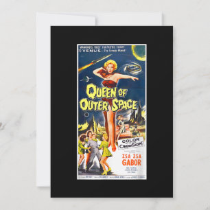Queen of Outer Space Science Fiction Halloween Sci Invitation