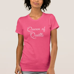 "Queen of Quilts" Pretty Pink Quilter's T-Shirt