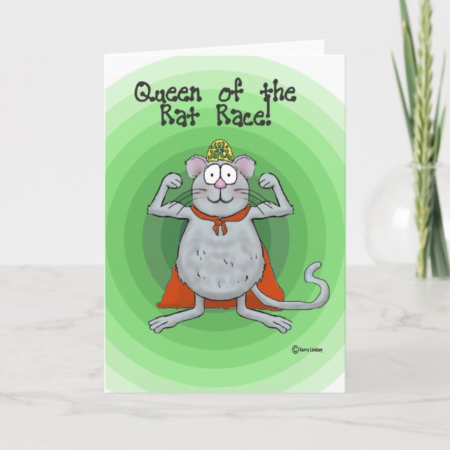 Queen of Rat Race Boss's Day Funny Humour Card (Front)