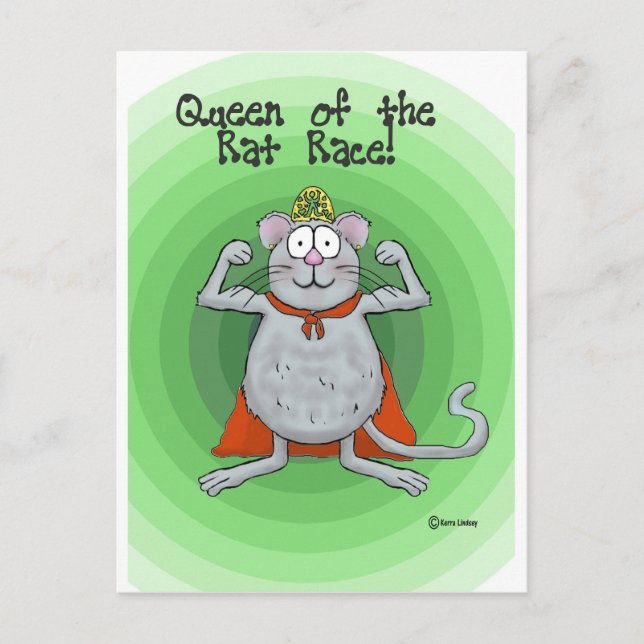 Queen of Rat Race Boss's Day Funny Humour Postcard (Front)