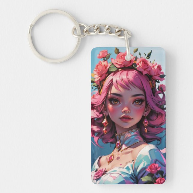 Queen of roses key ring (Front)