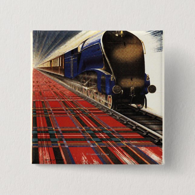 Queen of Scots Pullman Train 15 Cm Square Badge (Front)
