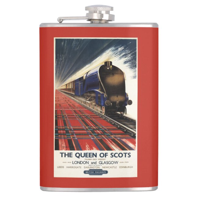 Queen of Scots Pullman Train Hip Flask (Front)