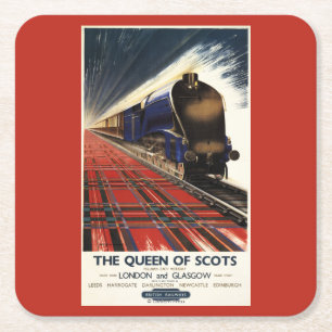 Queen of Scots Pullman Train Square Paper Coaster