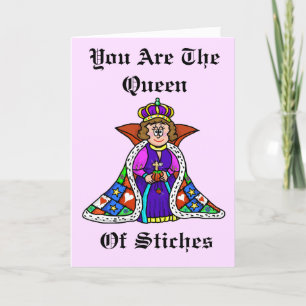 Queen of Sewing Customise Greeting Card