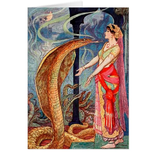 Queen of Snakes Borderless Greeting Card (Front)