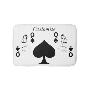 Queen of Spades bikini girl Thunder_Cove Bath Mat