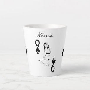 Queen of Spades Bikini Girl Thunder_Cove Latte Mug
