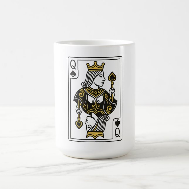 Queen of Spades — Black & Gold Coffee Mug (Center)
