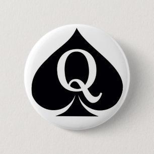 Queen Of Spades Button