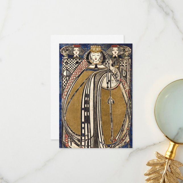 Queen of Spades by Margaret Macdonald Mackintosh Thank You Card (Front/Back In Situ)