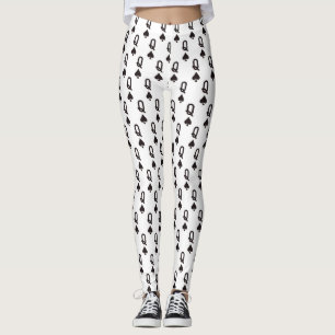 Queen of Spades design white Leggings