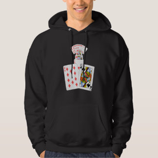Queen Of Spades Hearts Card Game Players Hoodie