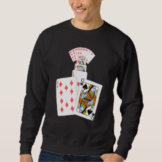 Queen Of Spades Hearts Card Game Players Sweatshirt