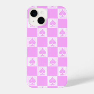Queen of Spades iPhone Case Cute Pink Checkers QoS