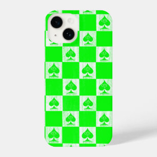 Queen of Spades iPhone Case Green Checkers QoS