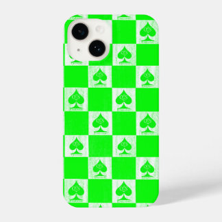 Queen of Spades iPhone Case Green Checkers QoS