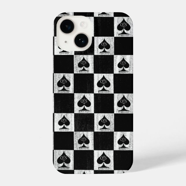 Queen of Spades iPhone Case White Checkers QoS (Back)
