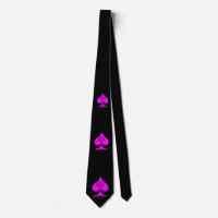 Queen of Spades Neck Tie Magenta Black QoS Dreams