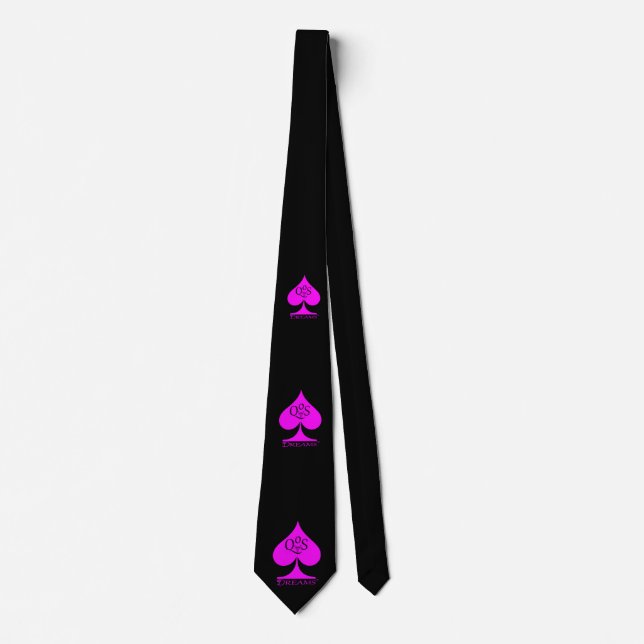 Queen of Spades Neck Tie Magenta Black QoS Dreams (Front)