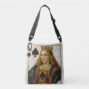 Queen of Spades Oil Painting Crossbody Bag
