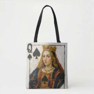 Queen of Spades Oil Painting Tote Bag