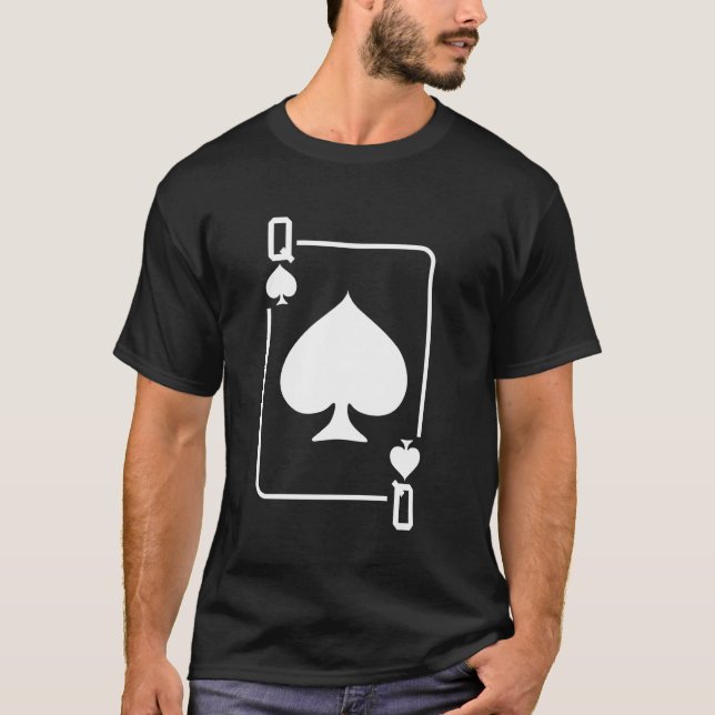 Queen of Spades Playing Card Halloween Costume Dar T-Shirt (Front)